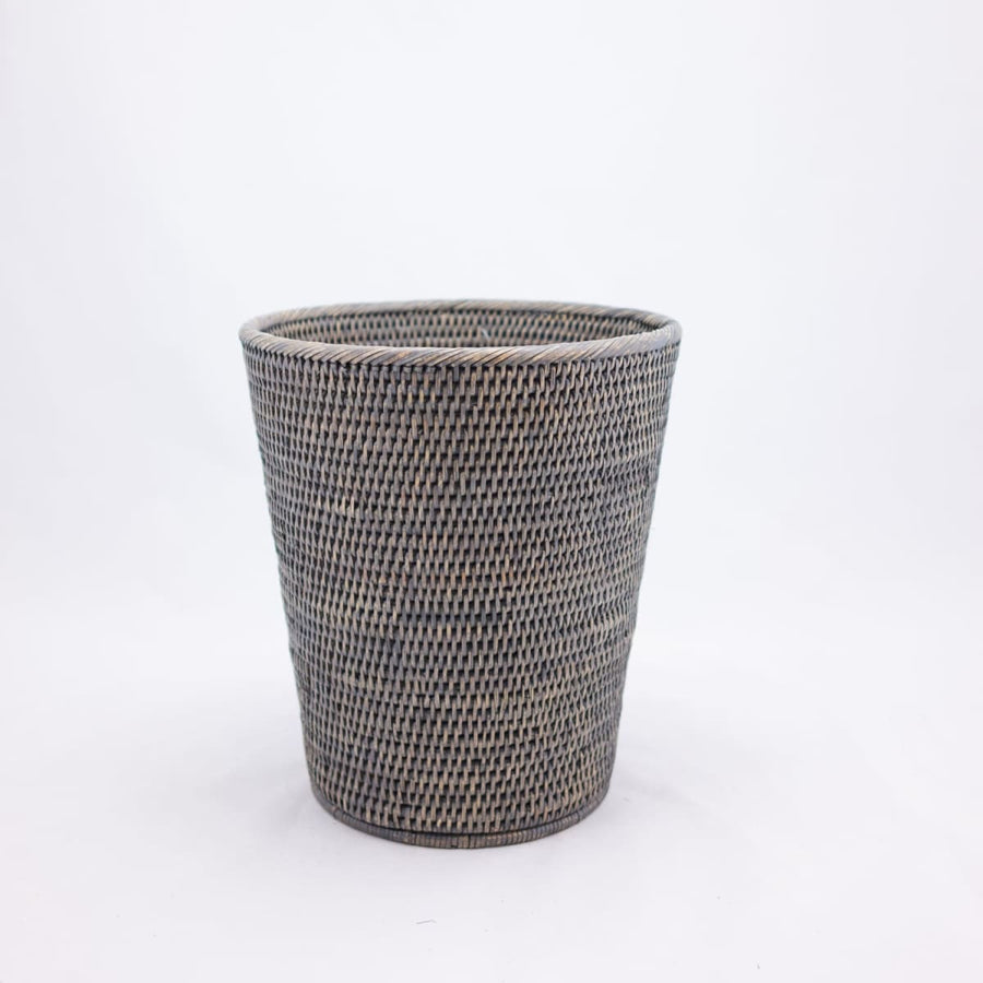 Small Round Waste Basket - Gray Wash - Matahari - Baskets - $105